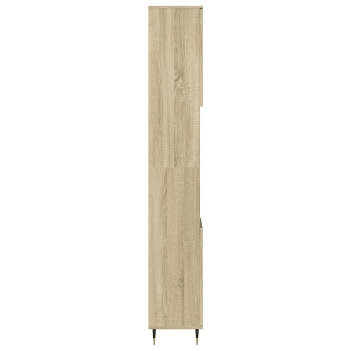 Badschrank Sonoma-Eiche 30X30X190 Cm Holzwerkstoff