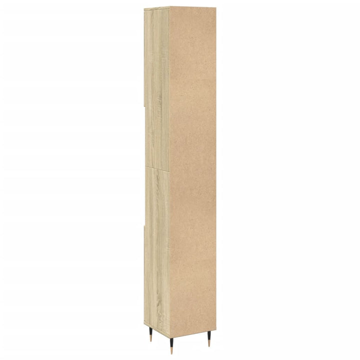 Badschrank Sonoma-Eiche 30X30X190 Cm Holzwerkstoff