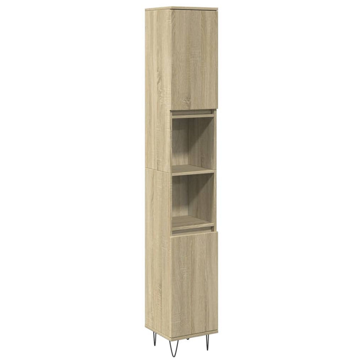 Badschrank Sonoma-Eiche 30X30X190 Cm Holzwerkstoff