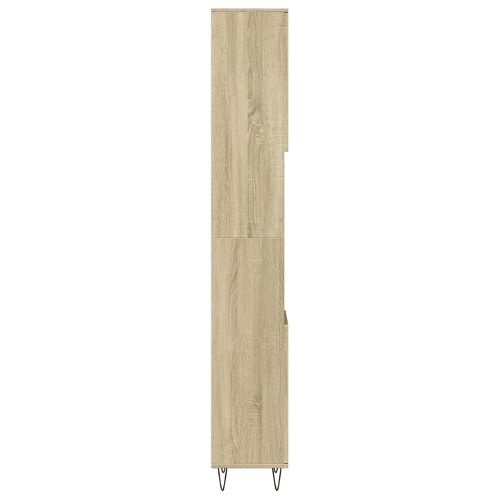 Badschrank Sonoma-Eiche 30X30X190 Cm Holzwerkstoff