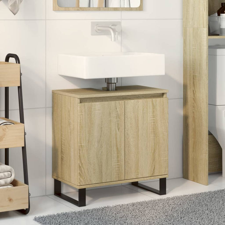 Badschrank Sonoma-Eiche 58X33X60 Cm Holzwerkstoff Taupe