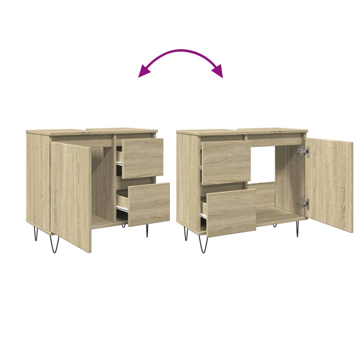 Badschrank Sonoma-Eiche 65X33X60 Cm Holzwerkstoff