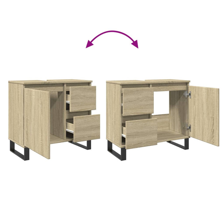 Badschrank Sonoma-Eiche 65X33X60 Cm Holzwerkstoff