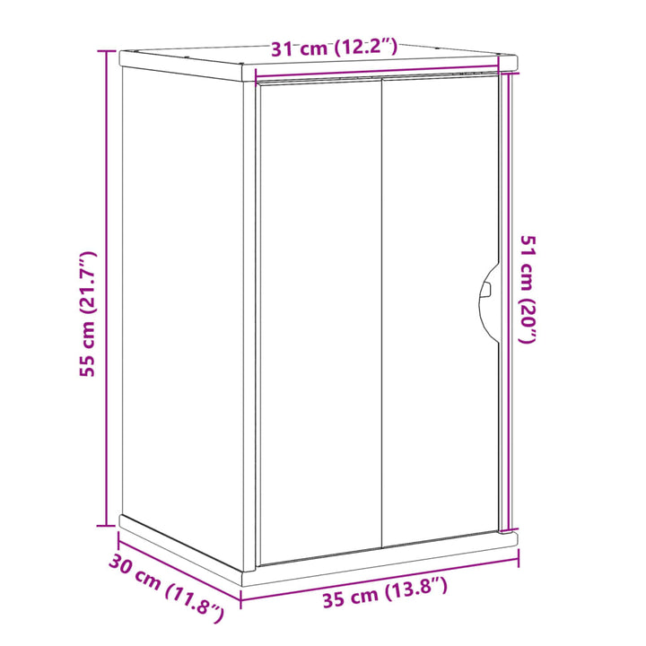 Bad-Wandschrank Otta 35X30X55 Cm Massivholz Kiefer