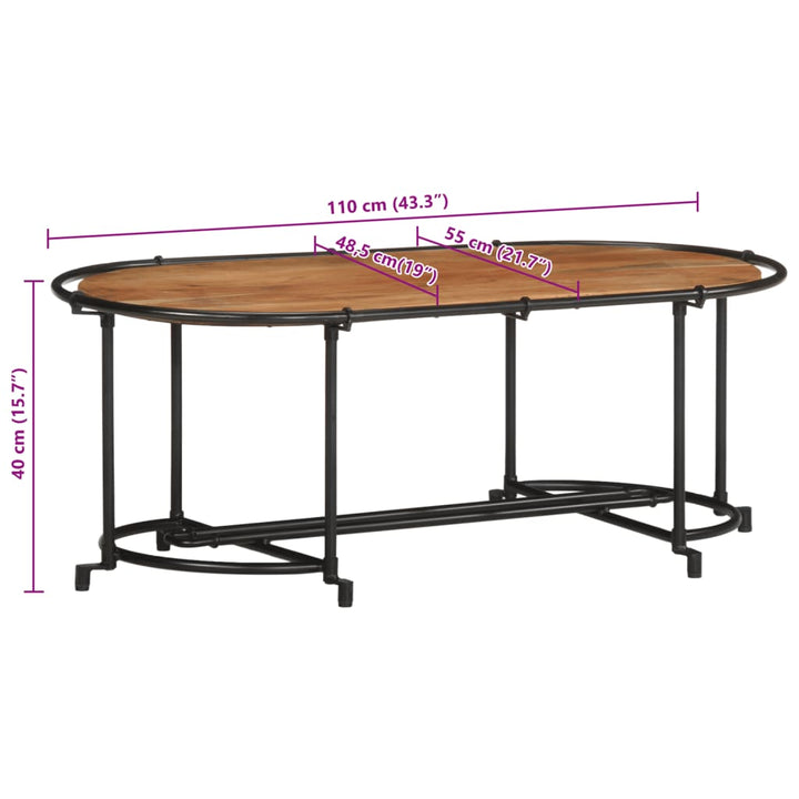 Couchtisch 110X55X40 Cm Massivholz Akazie