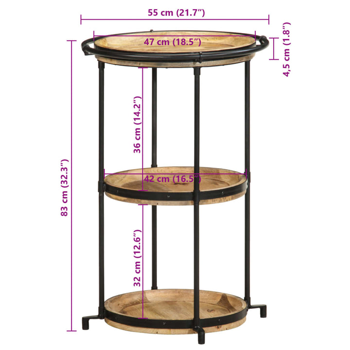 Beistelltisch Ø55X83 Cm Massivholz Mango