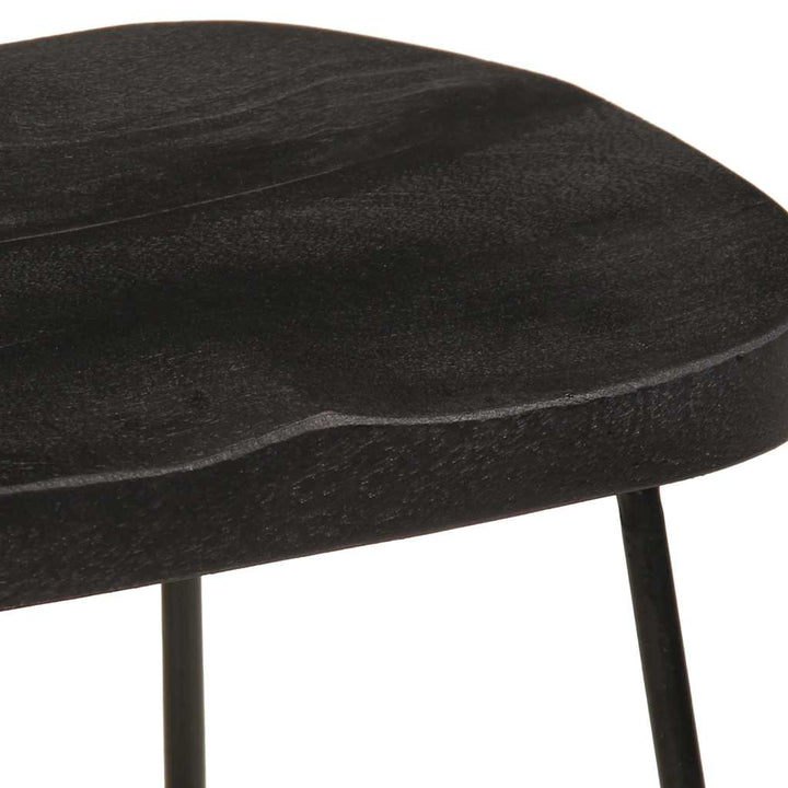 Barhocker 2 Stk. Mango Massivholz Schwarz