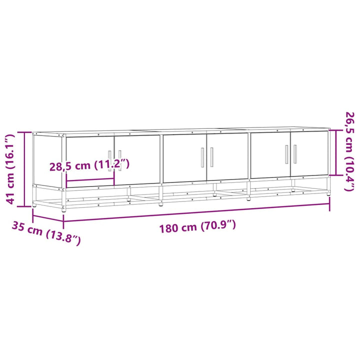 Tv-Schrank Sonoma-Eiche 180X35X41 Cm Holzwerkstoff