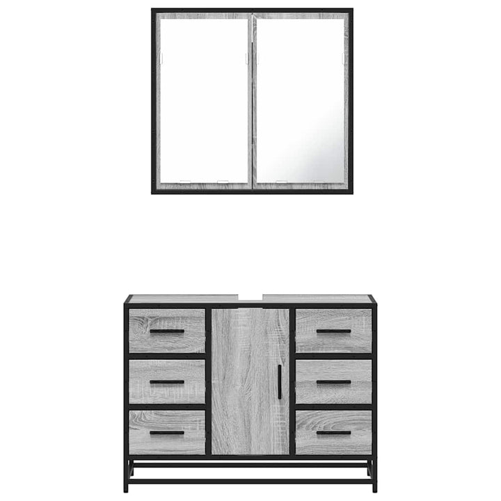 2-Tlg. Badmöbel-Set Holzwerkstoff