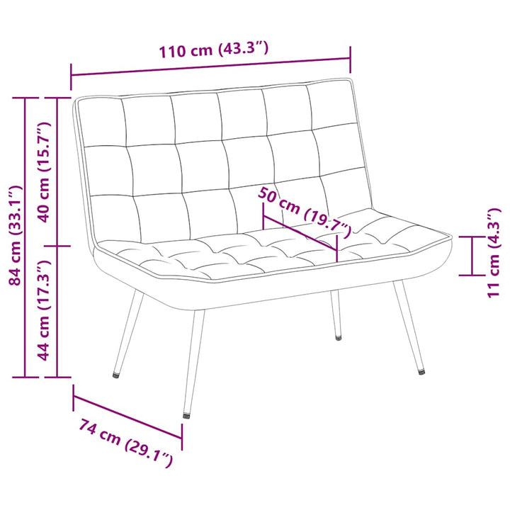 Sitzbank 110X74X84 Cm Samt