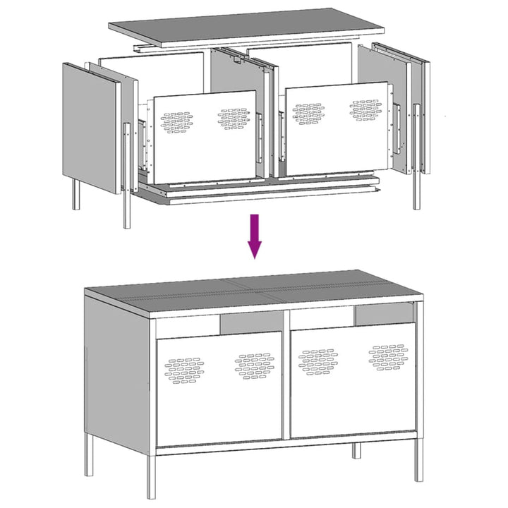 Tv-Schrank 68X39X43,5 Cm Kaltgewalzter Stahl