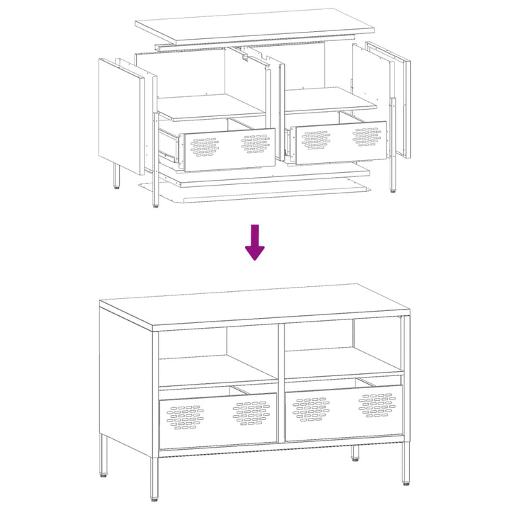 Tv-Schrank 68X39X43,5 Cm Kaltgewalzter Stahl