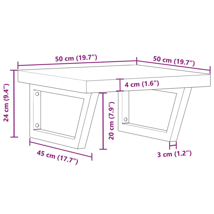 Waschbeckenregal Wandmontage Stahl Und Massivholz Buche Braun Und Schwarz