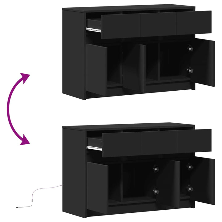 Tv-Schrank Mit Led-Beleuchtung 91X34X61Cm Holzwerkstoff