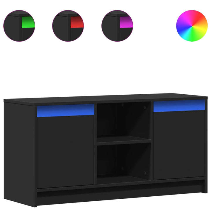 Tv-Schrank Mit Led-Beleuchtung Schwarz 100X34X50 Cm