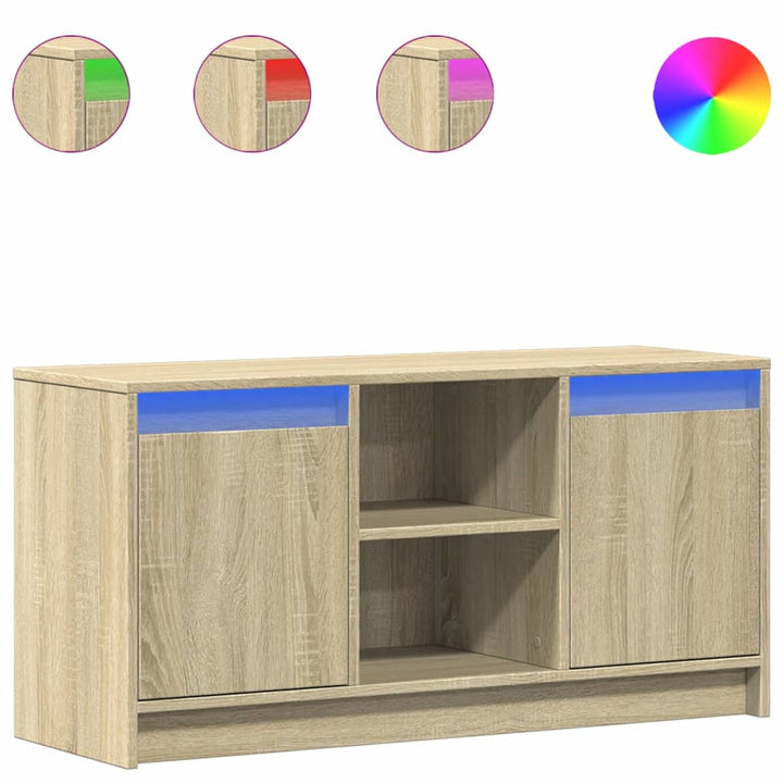 Tv-Schrank Mit Led-Beleuchtung Sonoma-Eiche 100X34X50 Cm