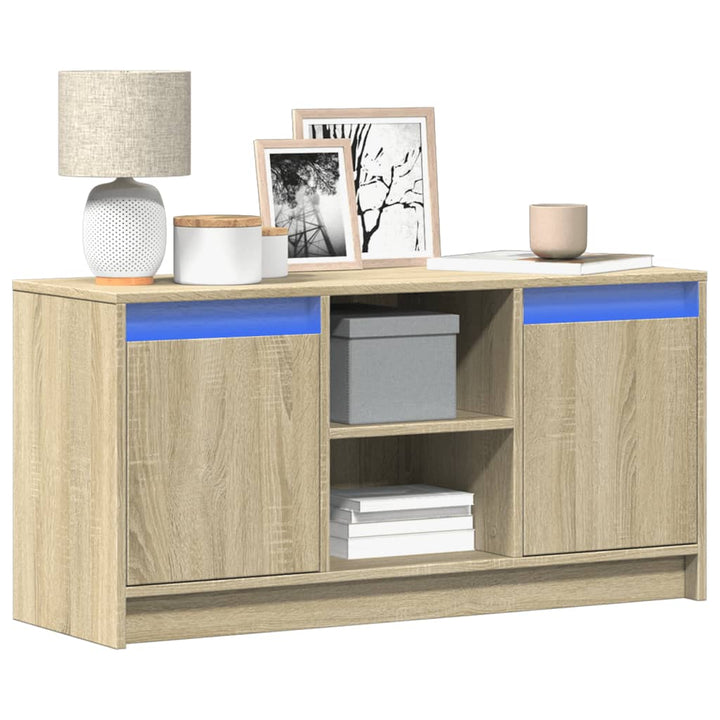 Tv-Schrank Mit Led-Beleuchtung Sonoma-Eiche 100X34X50 Cm