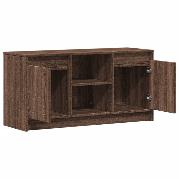 Tv-Schrank Mit Led-Beleuchtung Braun Eichen-Optik 100X34X50 Cm