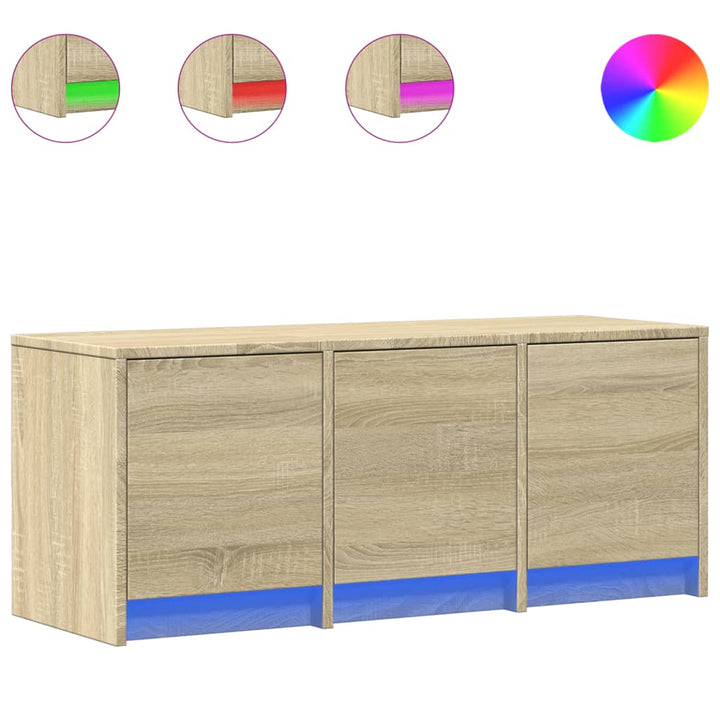 Tv-Schrank Led Sonoma-Eiche 97X34X40 Cm Holzwerkstoff