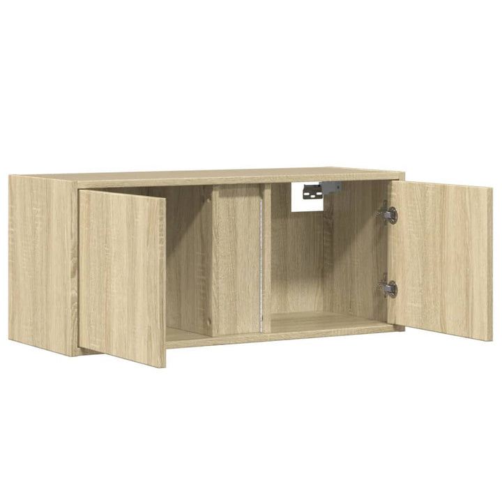 Tv-Wandschrank Mit Led-Beleuchtung Sonoma-Eiche 80X31X35 Cm