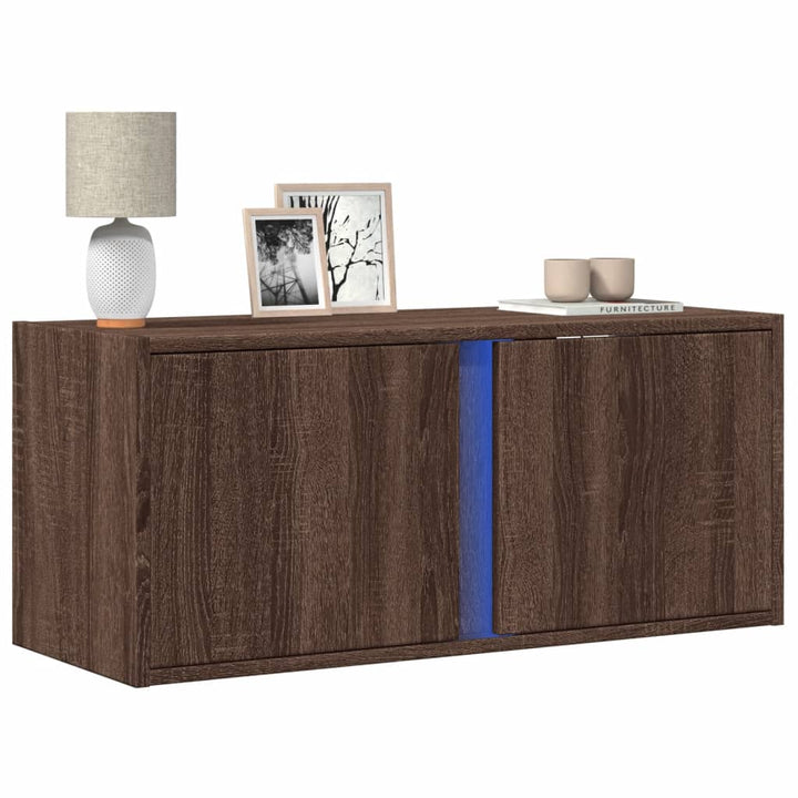 Tv-Wandschrank Mit Led-Beleuchtung Sonoma-Eiche 80X31X35 Cm