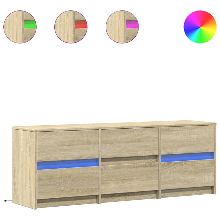 Tv-Schrank Mit Led-Beleuchtung Sonoma-Eiche 140X34X50 Cm