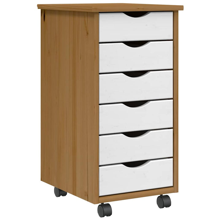 Rollschrank Mit Schubladen Moss Massivholz Kiefer