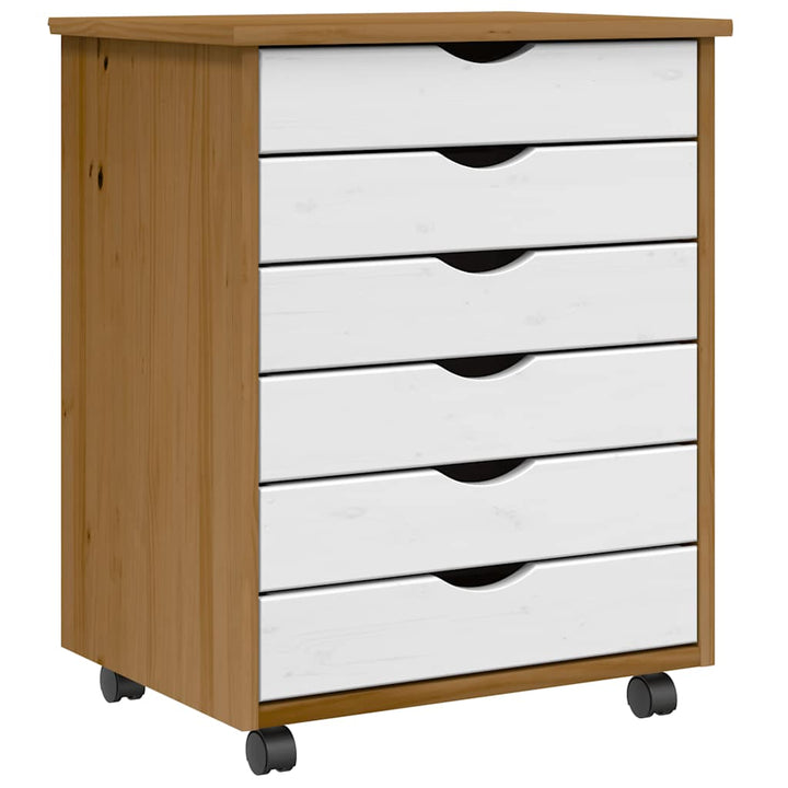 Rollschrank Mit Schubladen Moss Massivholz Kiefer