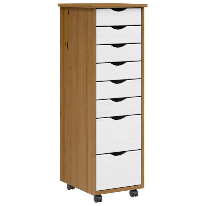 Rollschrank Mit Schubladen Moss Massivholz Kiefer