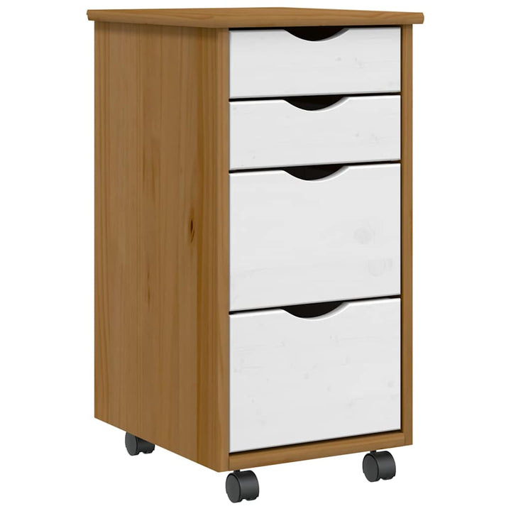 Rollschrank Mit Schubladen Moss Massivholz Kiefer