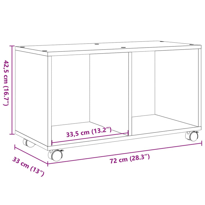 Rollschrank Sonoma-Eiche 72X33X42,5 Cm Holzwerkstoff