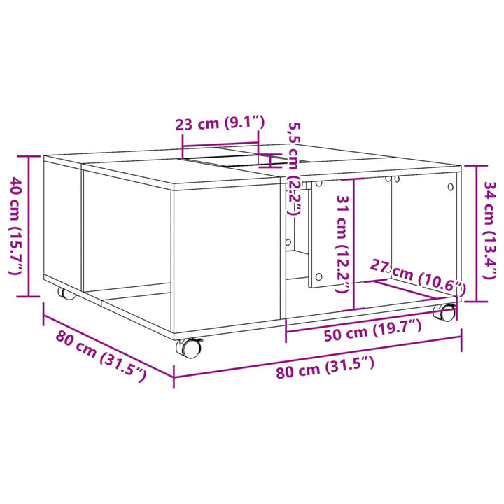 Couchtisch 80X80X40 Cm Holzwerkstoff