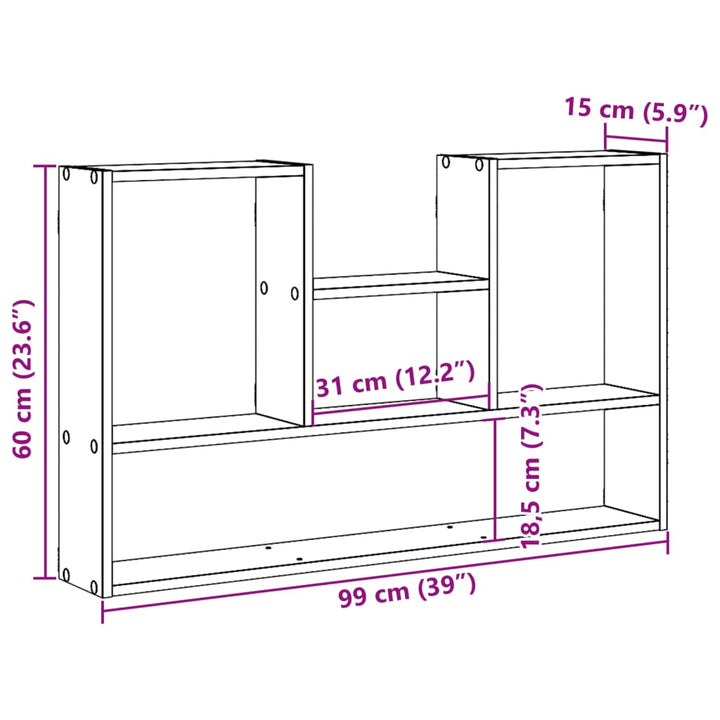 Wandregal 99X15X60 Cm Holzwerkstoff