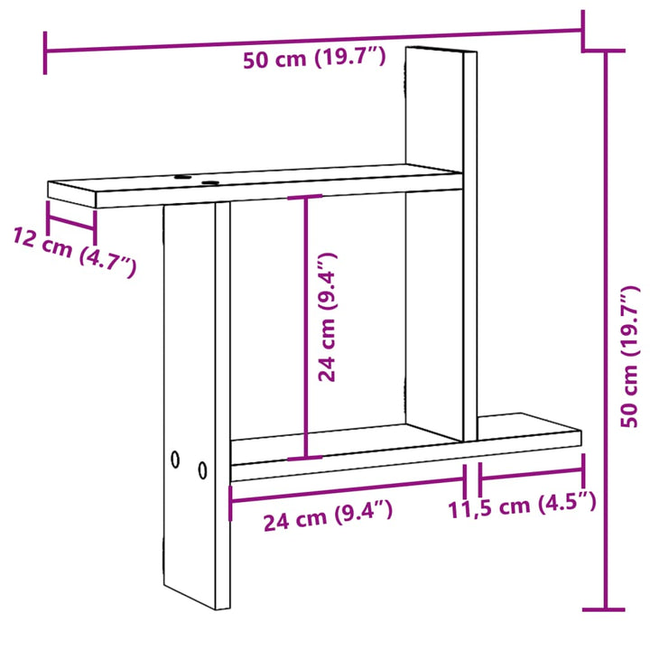 Wandregale 2 Stk. Holzwerkstoff