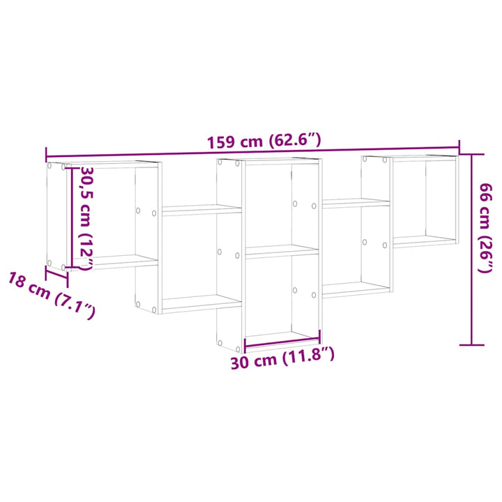 Wandregal 159X18X66 Cm Holzwerkstoff