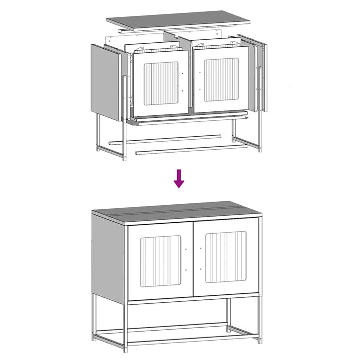 Tv-Schrank 68X39X60,5 Cm Kaltgewalzter Stahl