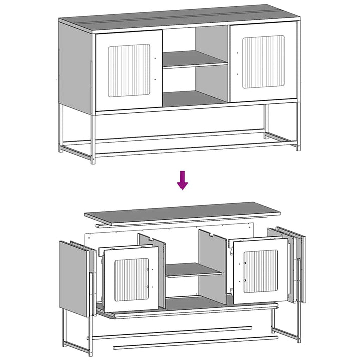 Tv-Schrank 100,5X39X60,5 Cm Stahl