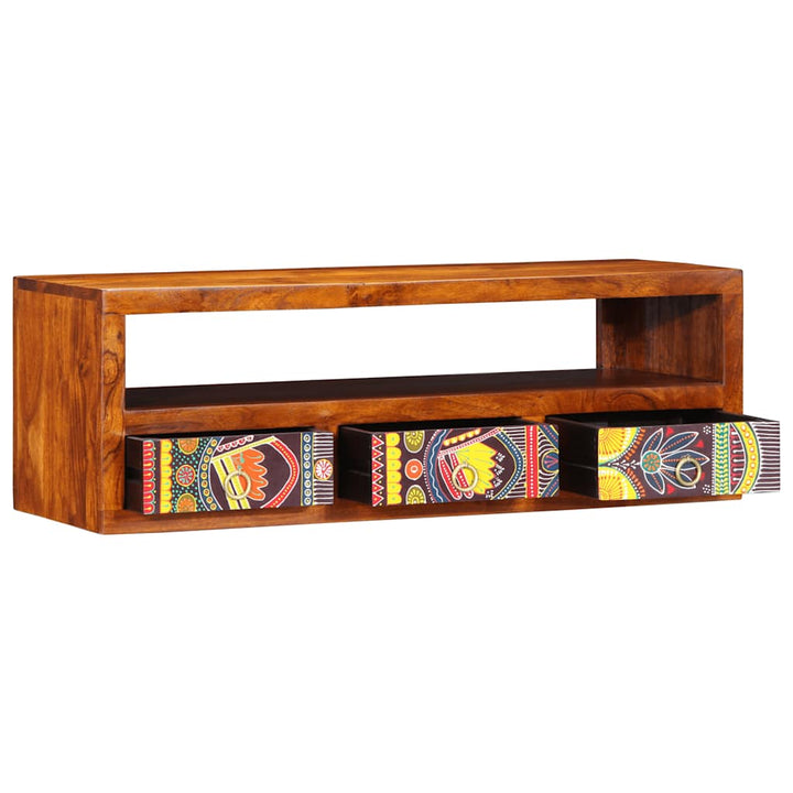 Tv-Wandschrank Mehrfarbig 90X30X30 Cm Massivholz Akazie