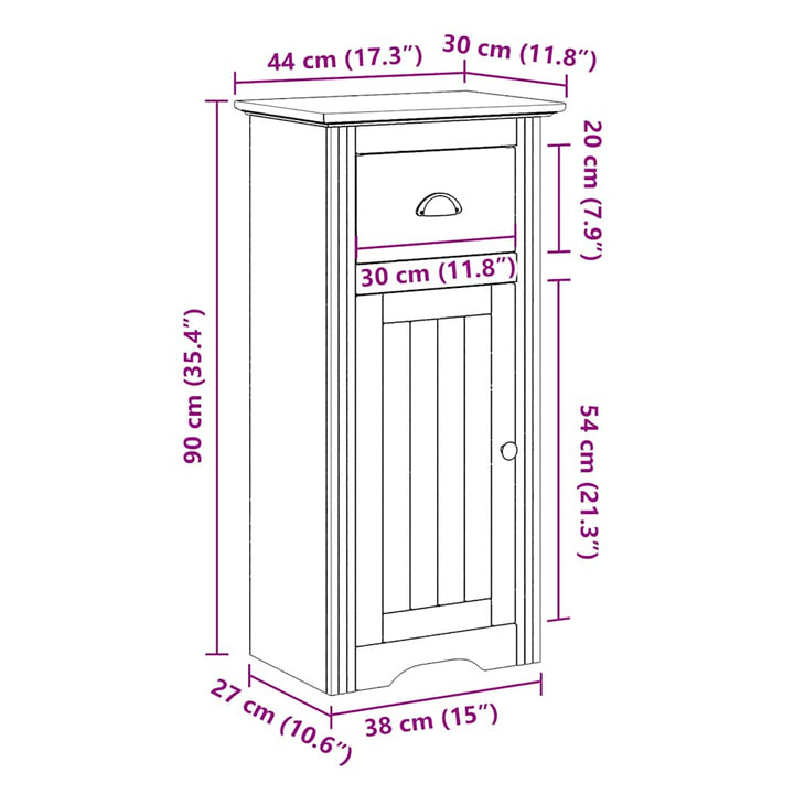 Badschrank Bodo 44X30X90 Cm