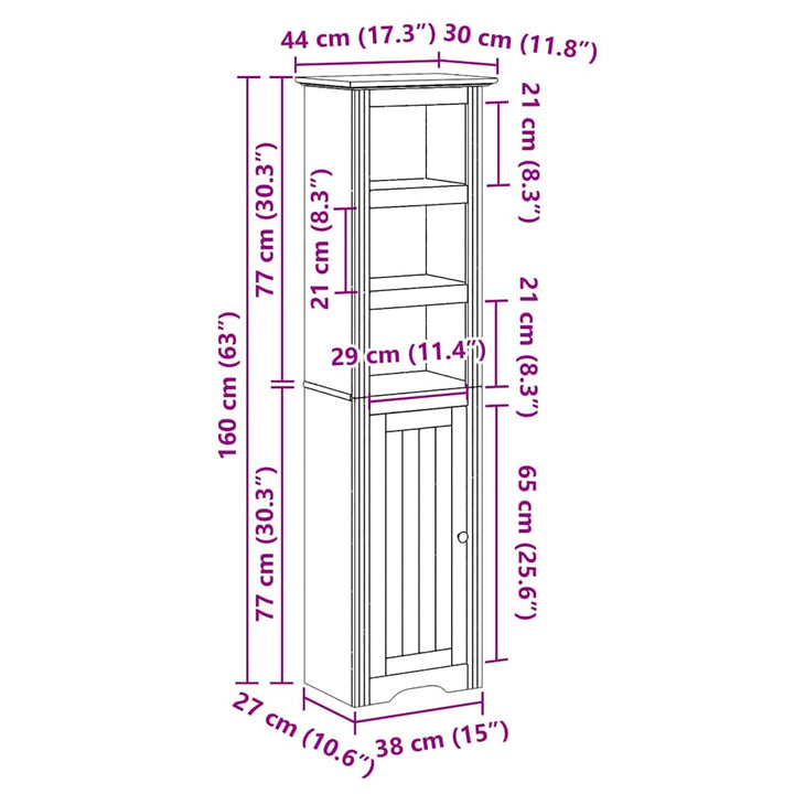 Badschrank Bodo 44X30X160 Cm