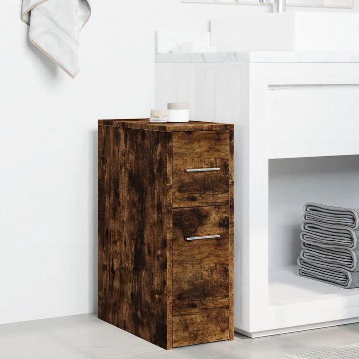 Badschrank Schmal Mit Rollen Holzwerkstoff