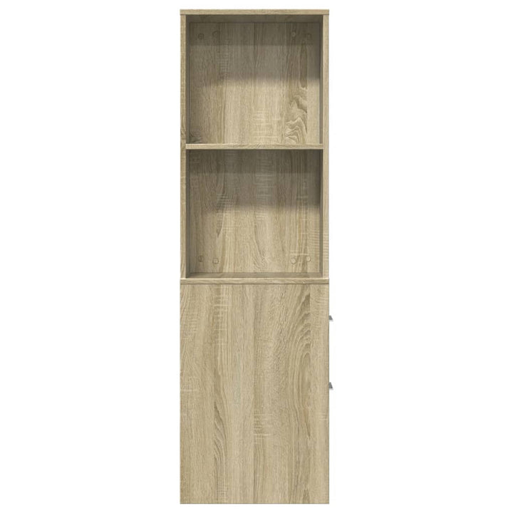 Badschrank Schmal Mit Rollen Sonoma-Eiche Holzwerkstoff