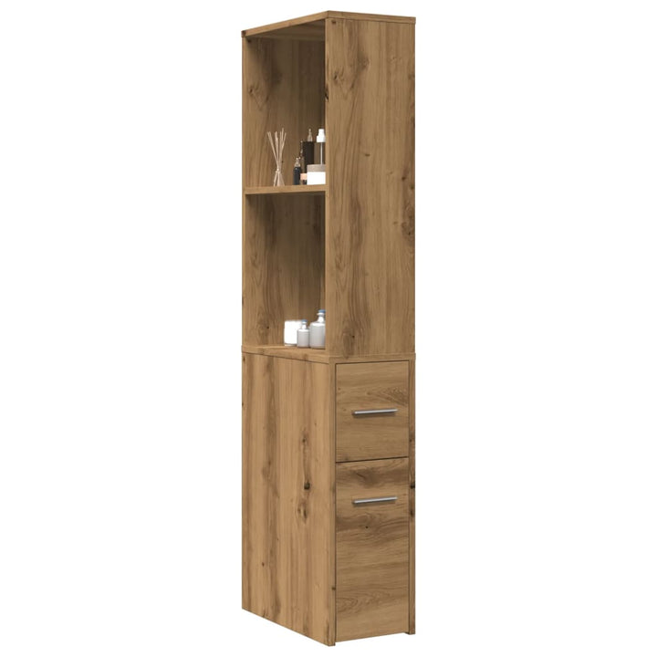 Badschrank Schmal Mit Rollen Sonoma-Eiche Holzwerkstoff