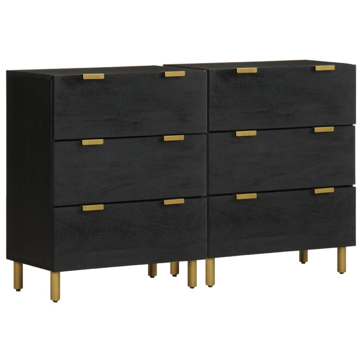 Sideboards 2 Stk. Schwarz 60X33X75 Cm Holzwerkstoff Dunkelgrau