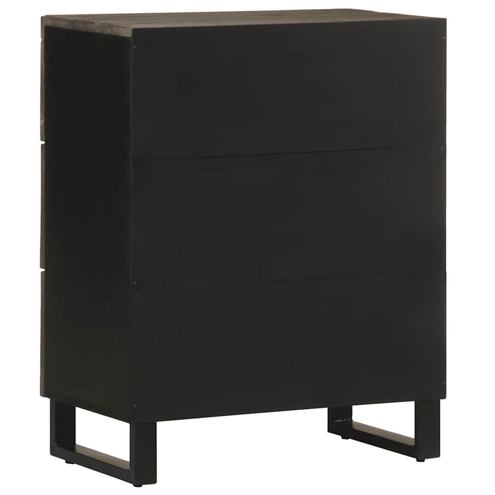 Sideboards 2 Stk. Schwarz 60X33X75 Cm Massivholz Mango Natural Steel