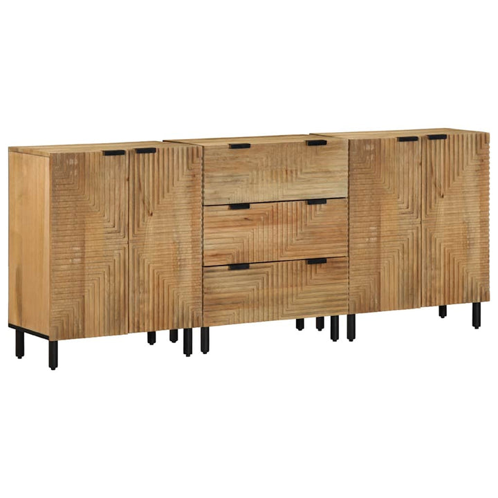 3-Tlg. Sideboards 60X33X75 Cm Massivholz Mango