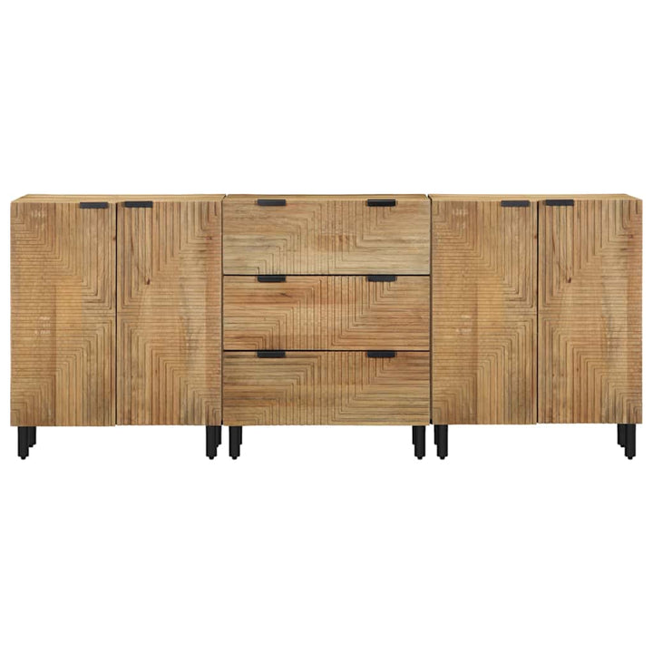 3-Tlg. Sideboards 60X33X75 Cm Massivholz Mango