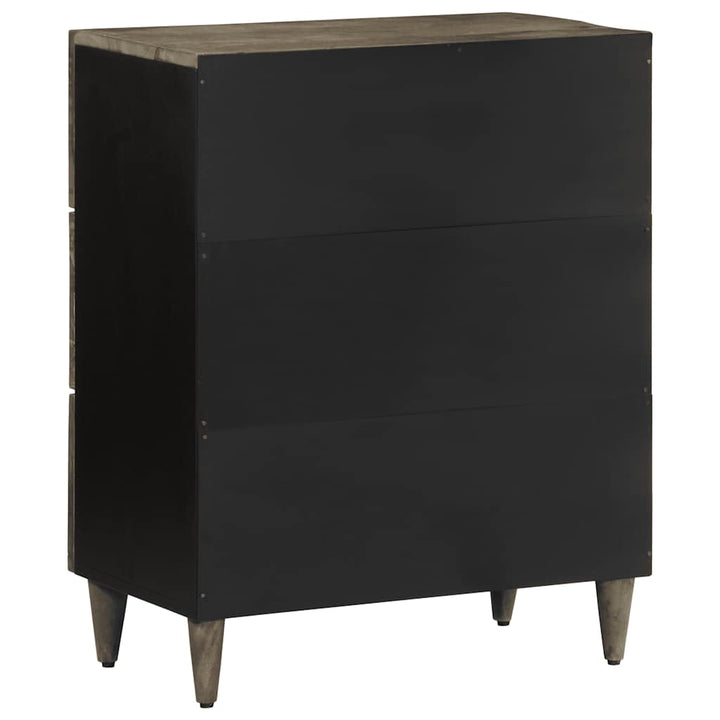 Sideboards 2 Stk. Hellgrau 60X33,5X75 Cm Massivholz Mango Schwarz