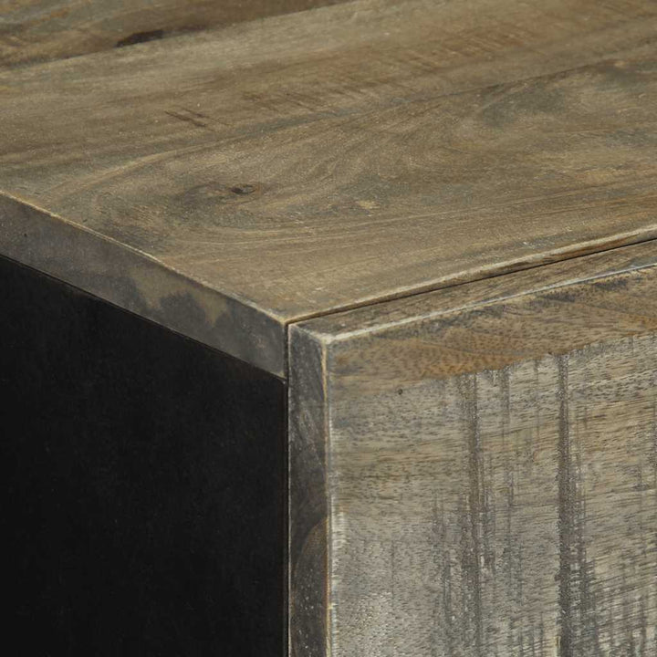 Sideboards 2 Stk. Hellgrau 60X33,5X75 Cm Massivholz Mango Schwarz