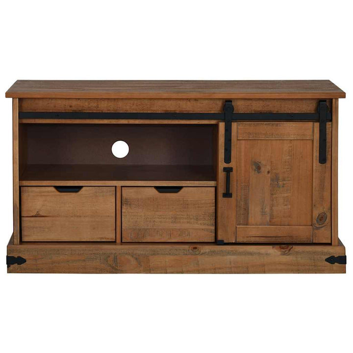 Tv-Schrank Halden Mit Schiebetür 110X40X60 Cm Massivholz